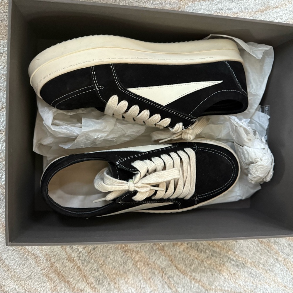 Rick Owens Black and White Sneakers
